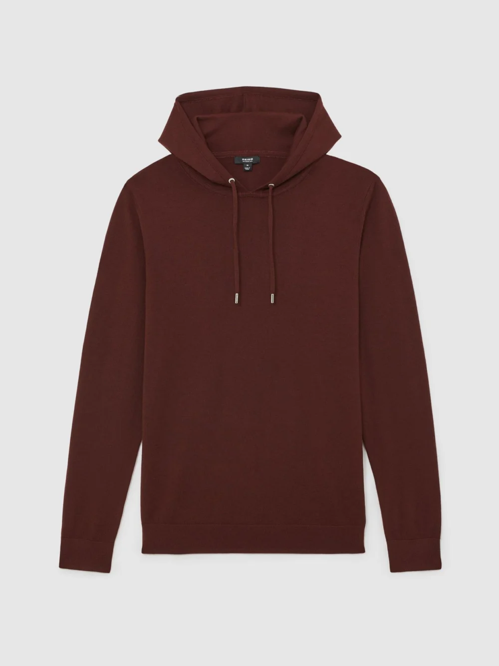 Reiss Port Red Wool Drawstring Hoodie, view 2
