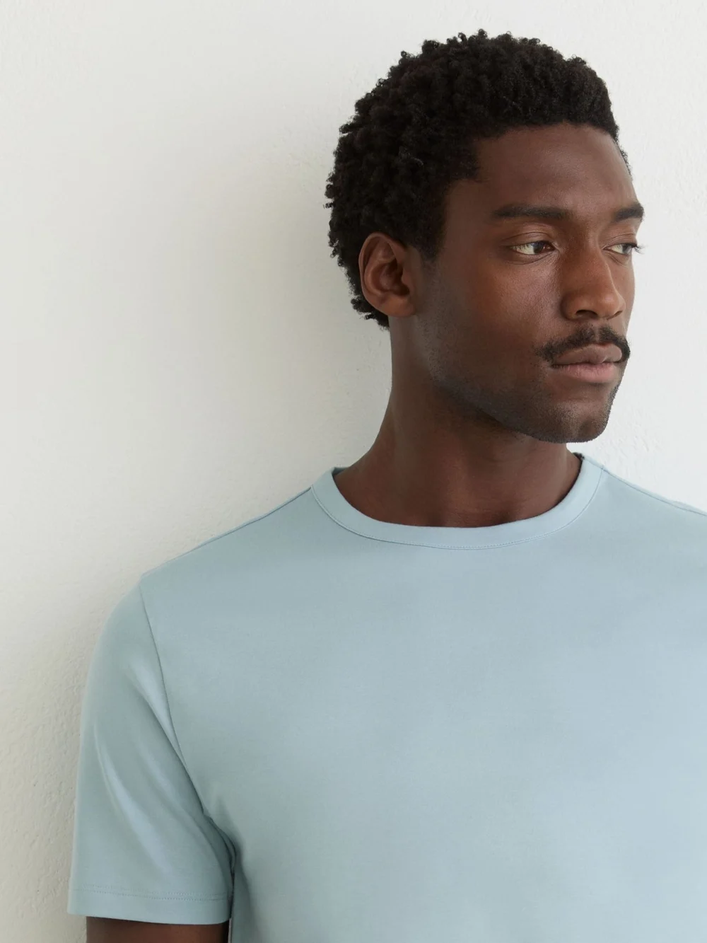 Reiss Powder Blue Air-water Cotton Tailored-fit T-shirt, view 4