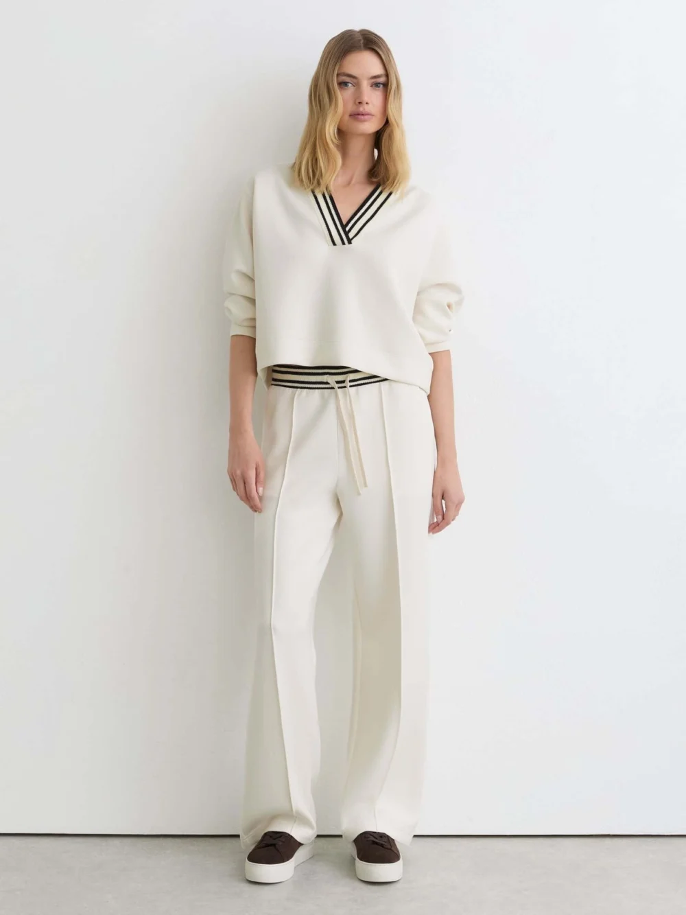 Reiss Premium Interlock Stripe-waist Joggers, view 5