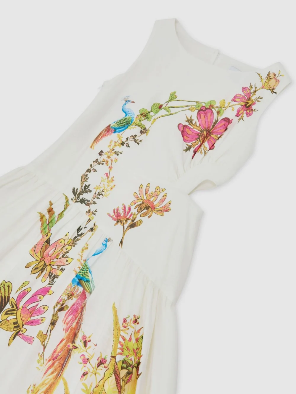 Reiss Print Floral-print Cut-out Midi Dress,, view 3