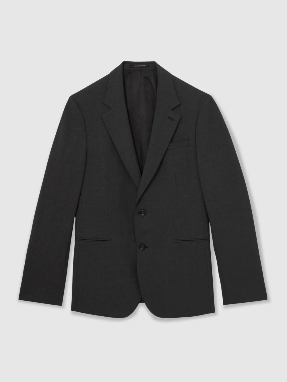 Reiss Promise Grey Tailored Fit Wool-blend Single-breasted Suit Blazer Tailored-fit, 42, view 3