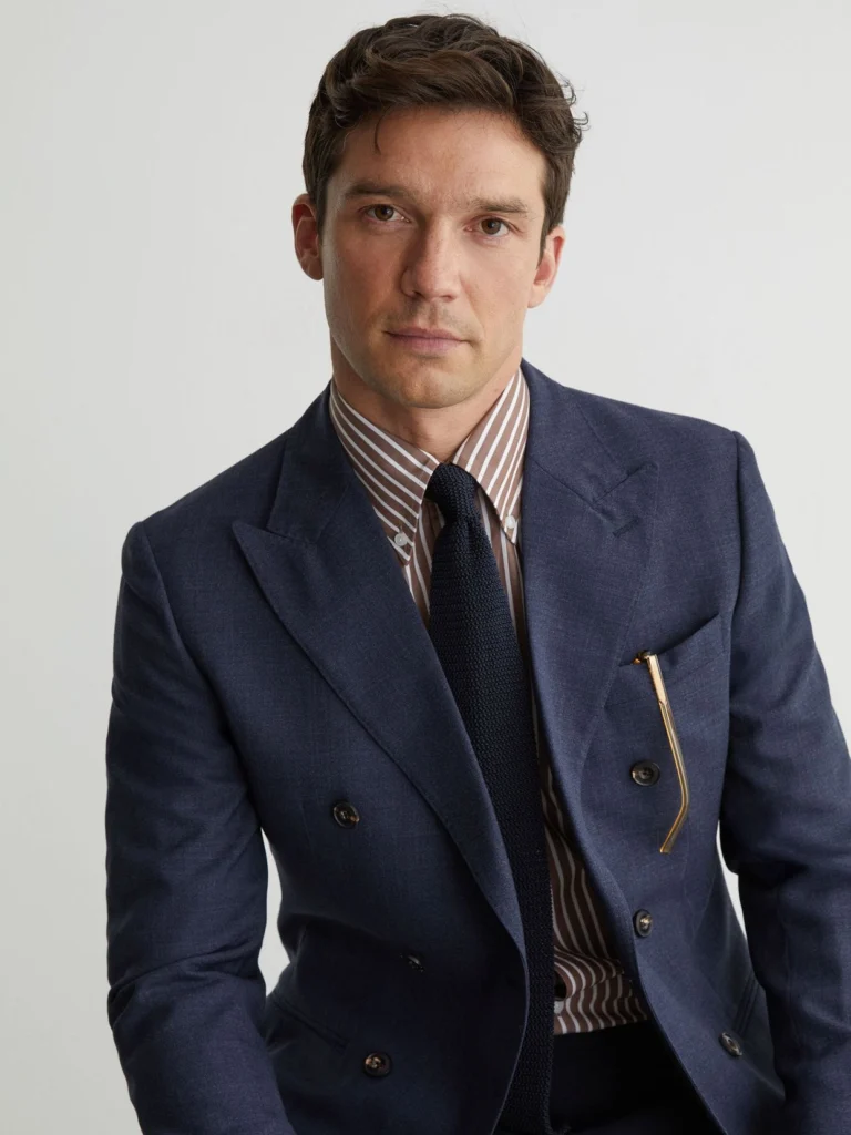 Reiss Punto Men's Navy Silk Knitted Tie,