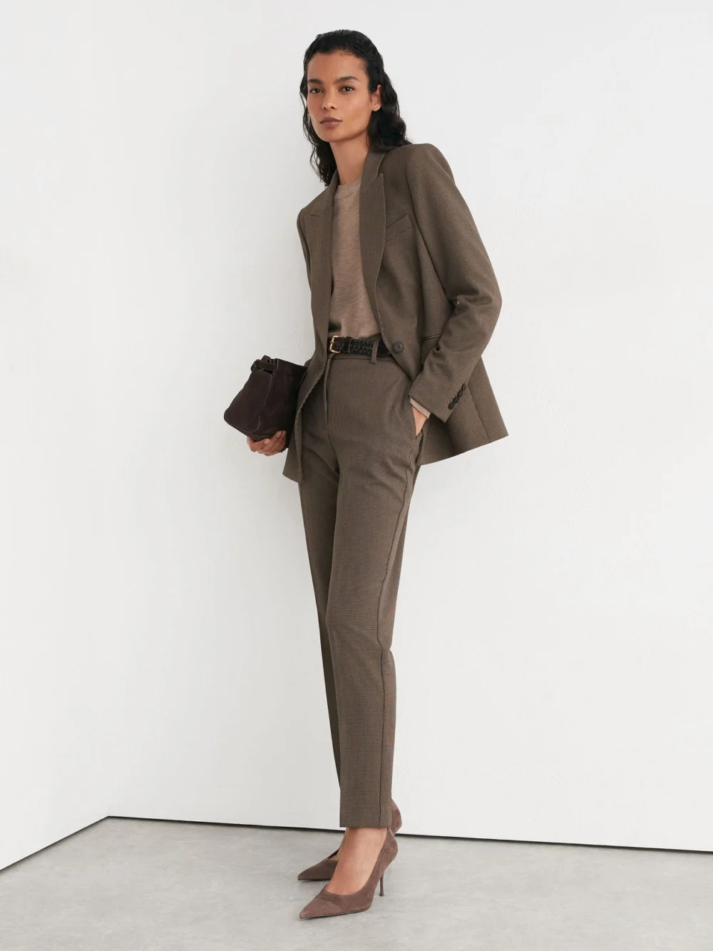 Reiss Puppytooth Slim-fit Suit Trousers, view 5
