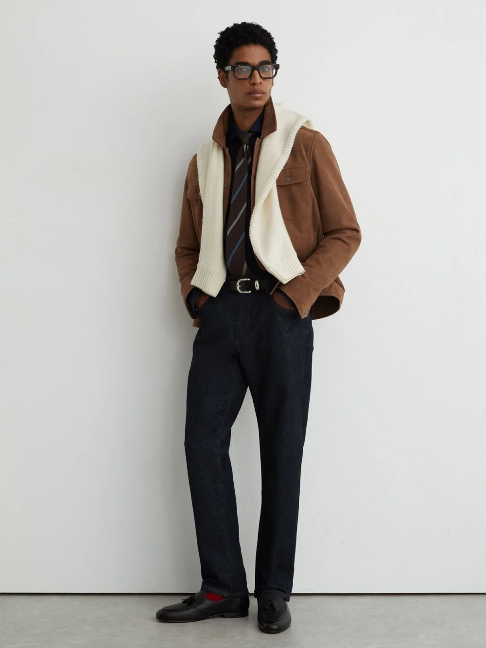 Reiss Raw Indigo Straight-leg Jeans