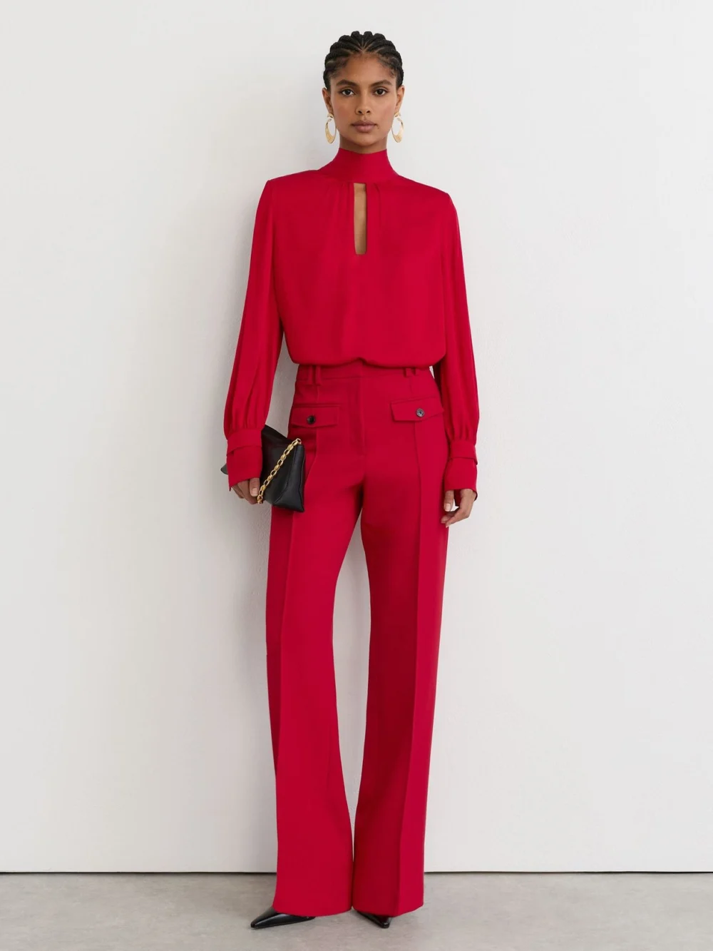 Reiss Red Blouse, view 3