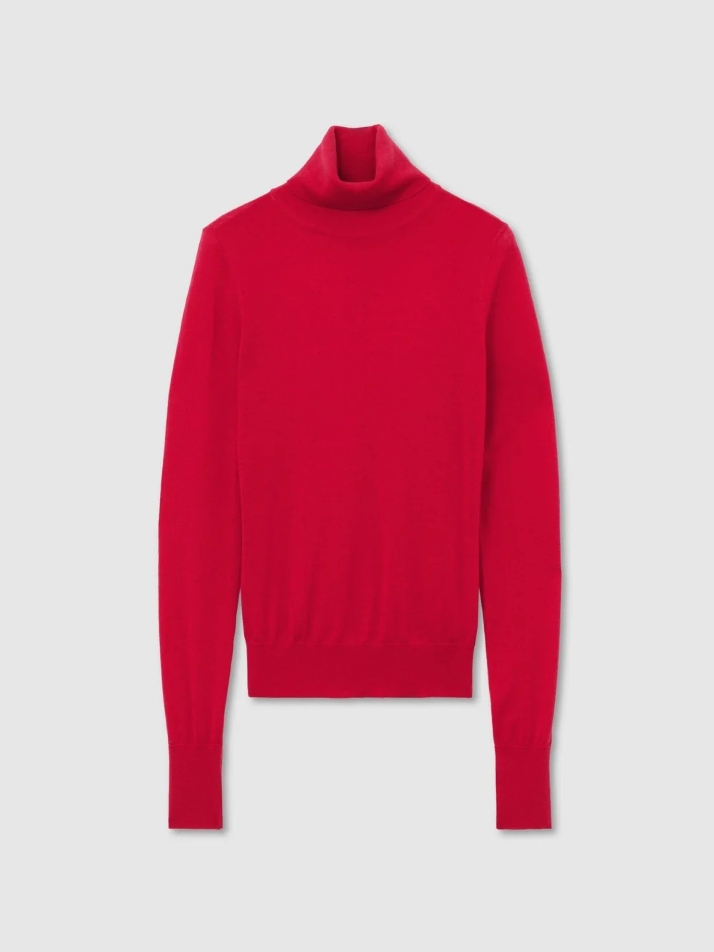 Reiss Red Merino Wool Roll-neck Jumper, view 2