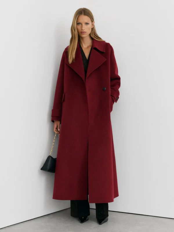 Reiss Red Petite Wool-blend Blindseam Long Coat