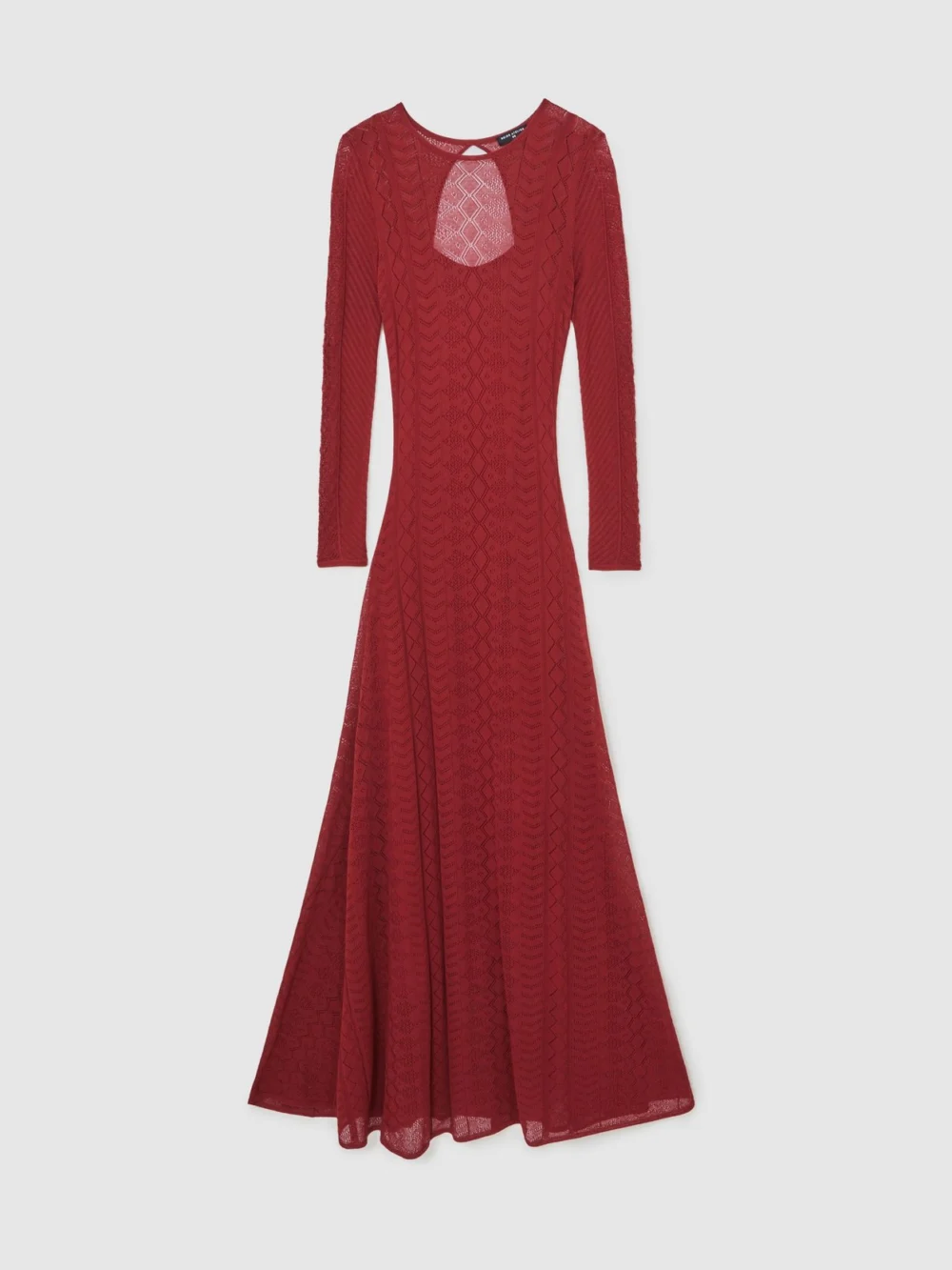 Reiss Red Stitch Detail Maxi Dress, view 2
