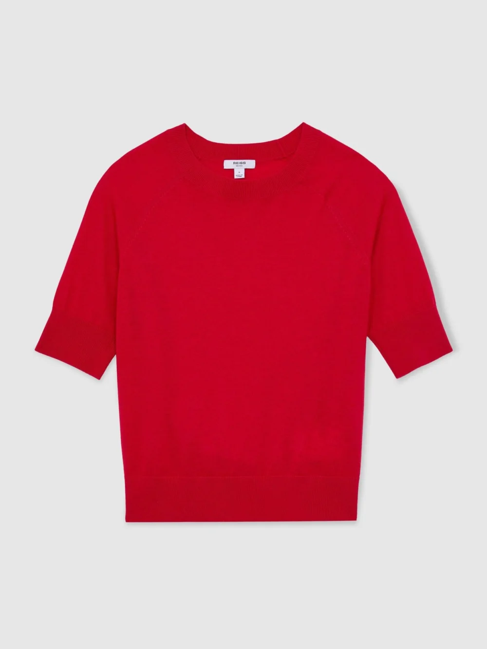 Reiss Red Ultra-soft Merino Wool Crew-neck T-shirt, view 2