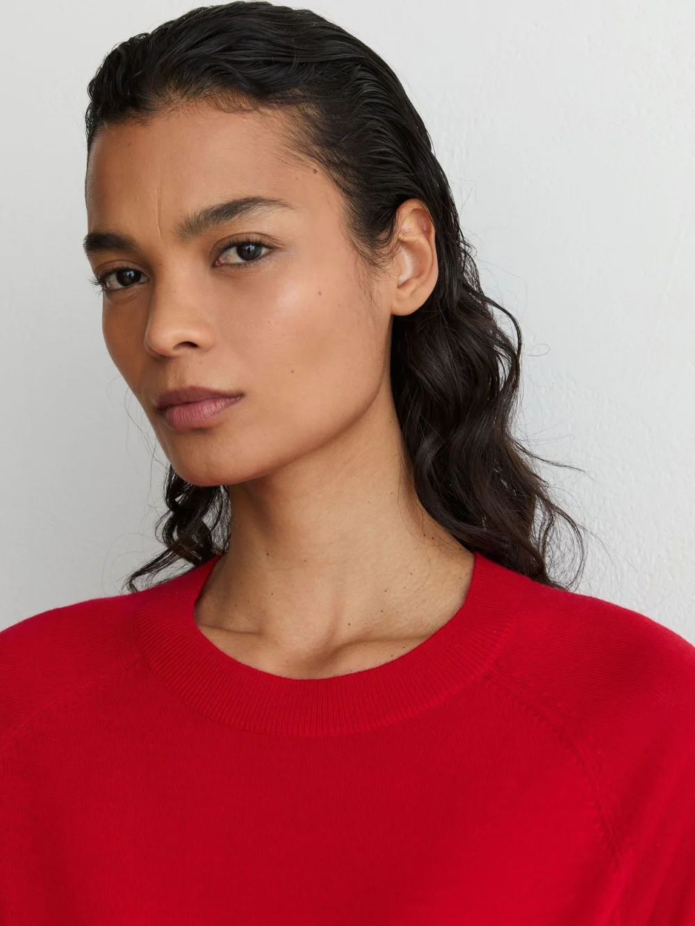 Reiss Red Ultra-soft Merino Wool Crew-neck T-shirt, view 3