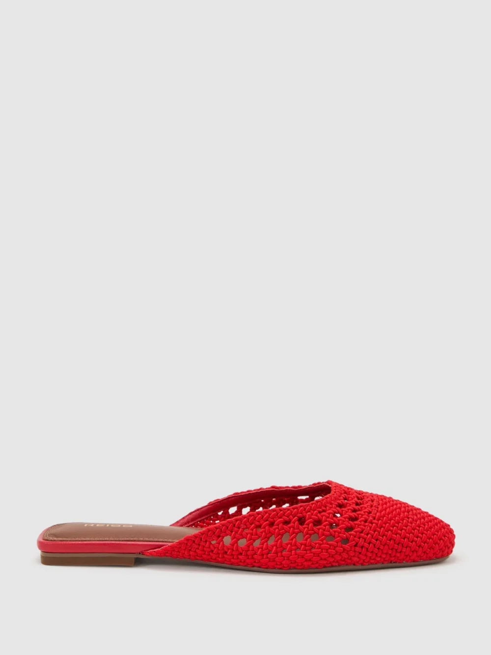 Reiss Red Woven Slip-on Mules, view 2