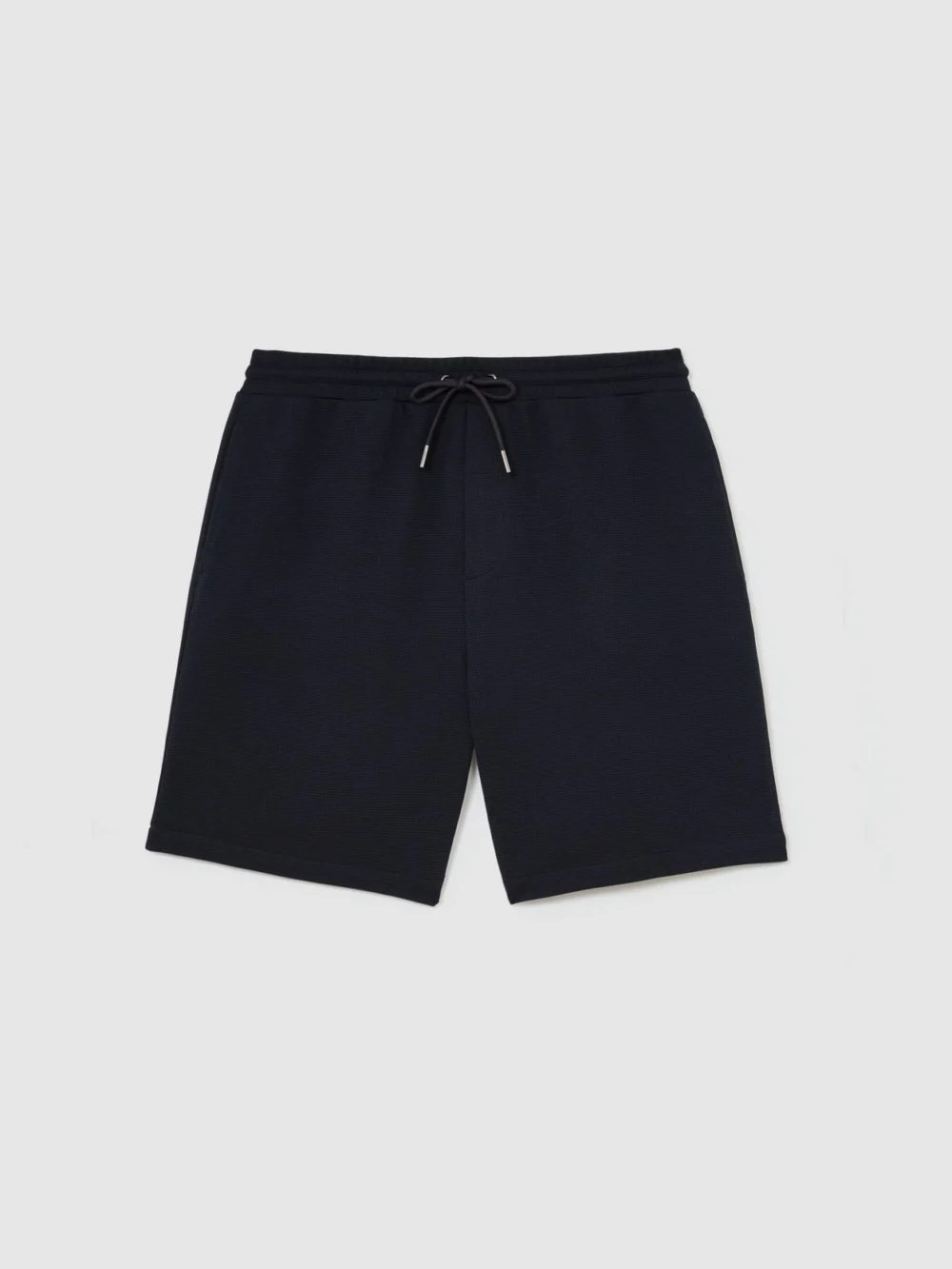 Reiss Renly Men's Navy Textured Drawstring Shorts, view 2
