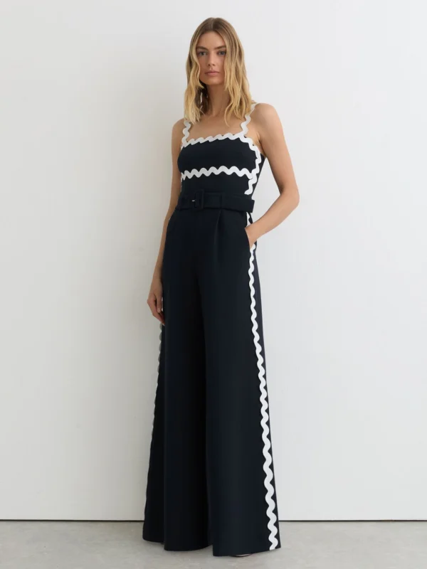 Reiss Ric-rac Trim Wide-leg Jumpsuit