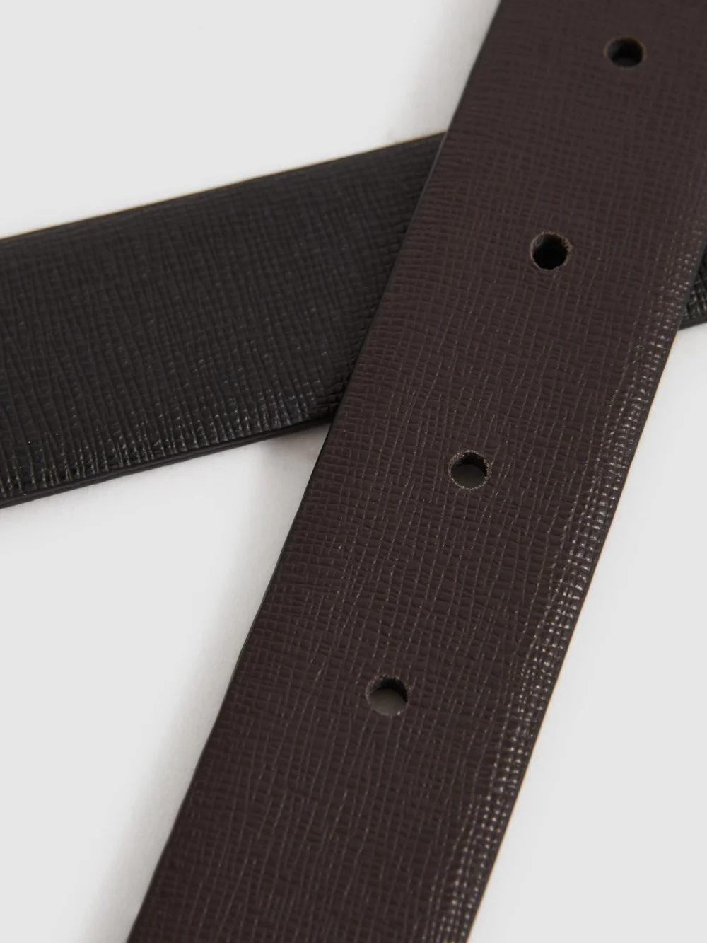 Reiss Ricky Reversible Belt - Black and Dark Brown Leather Plain, view 3