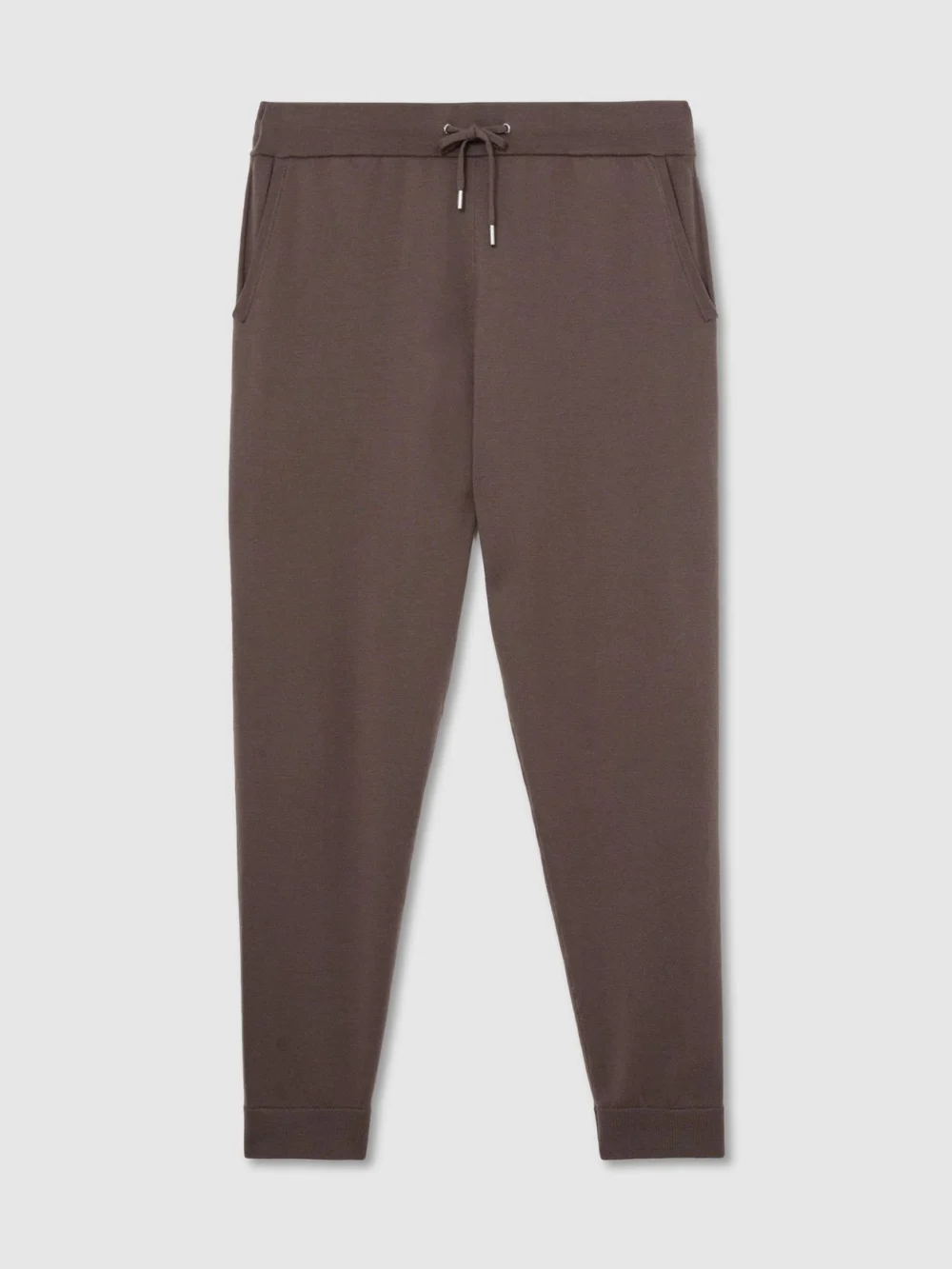 Reiss Ridge Brown Merino Wool-blend Cuffed Joggers, view 2