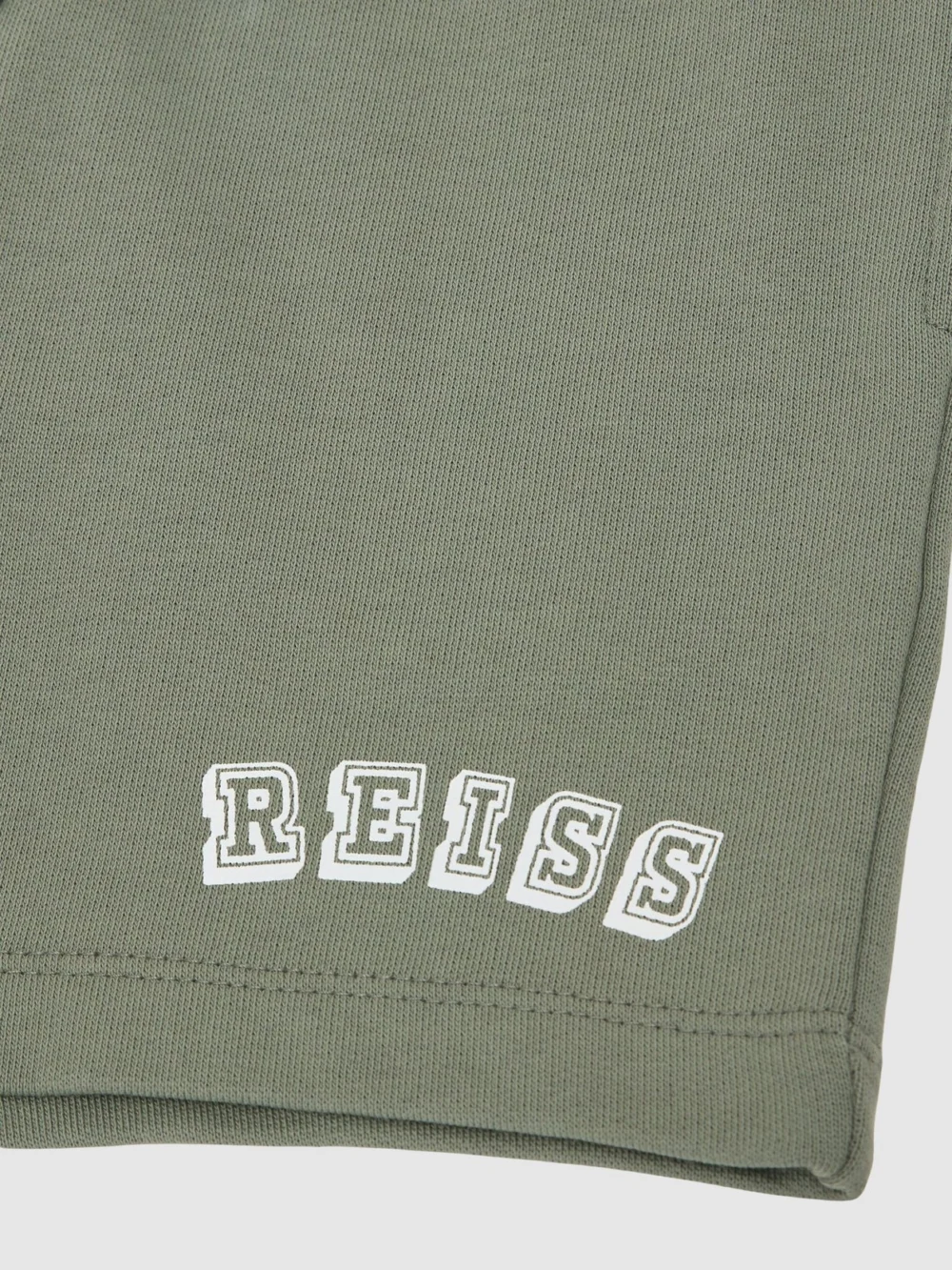 Reiss Sage & Off White 9-13 yrs Cotton Logo Drawstring Shorts, view 4