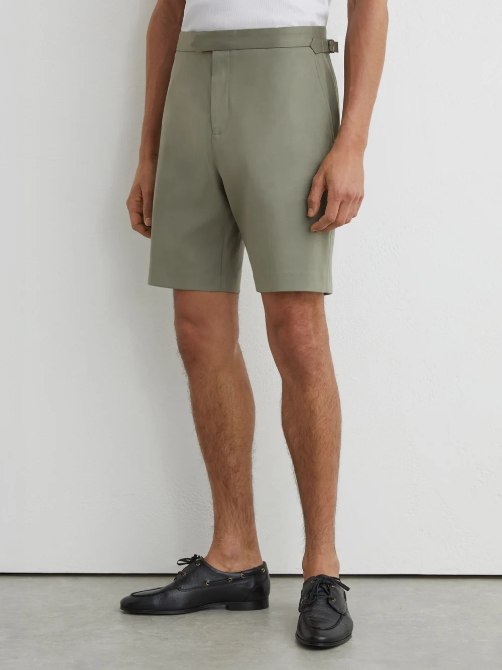 Reiss Sage Cantwell Cotton-blend Side-adjusters, view 3