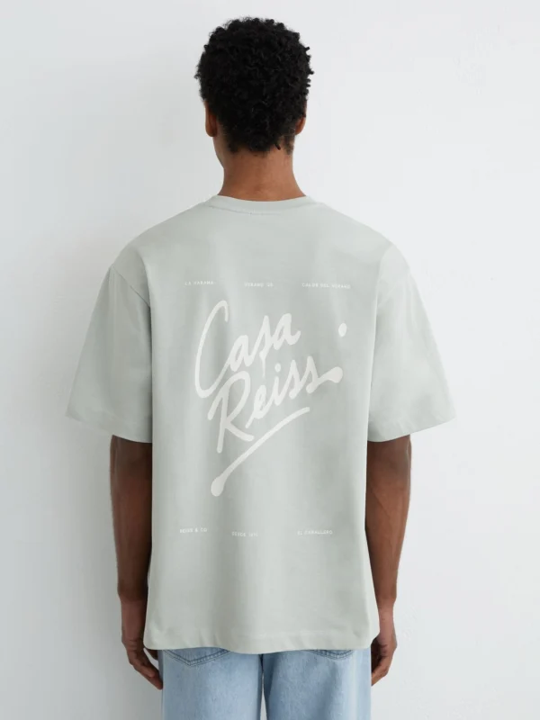 Reiss Sage Cotton Logo Short-sleeve Relaxed T-shirt