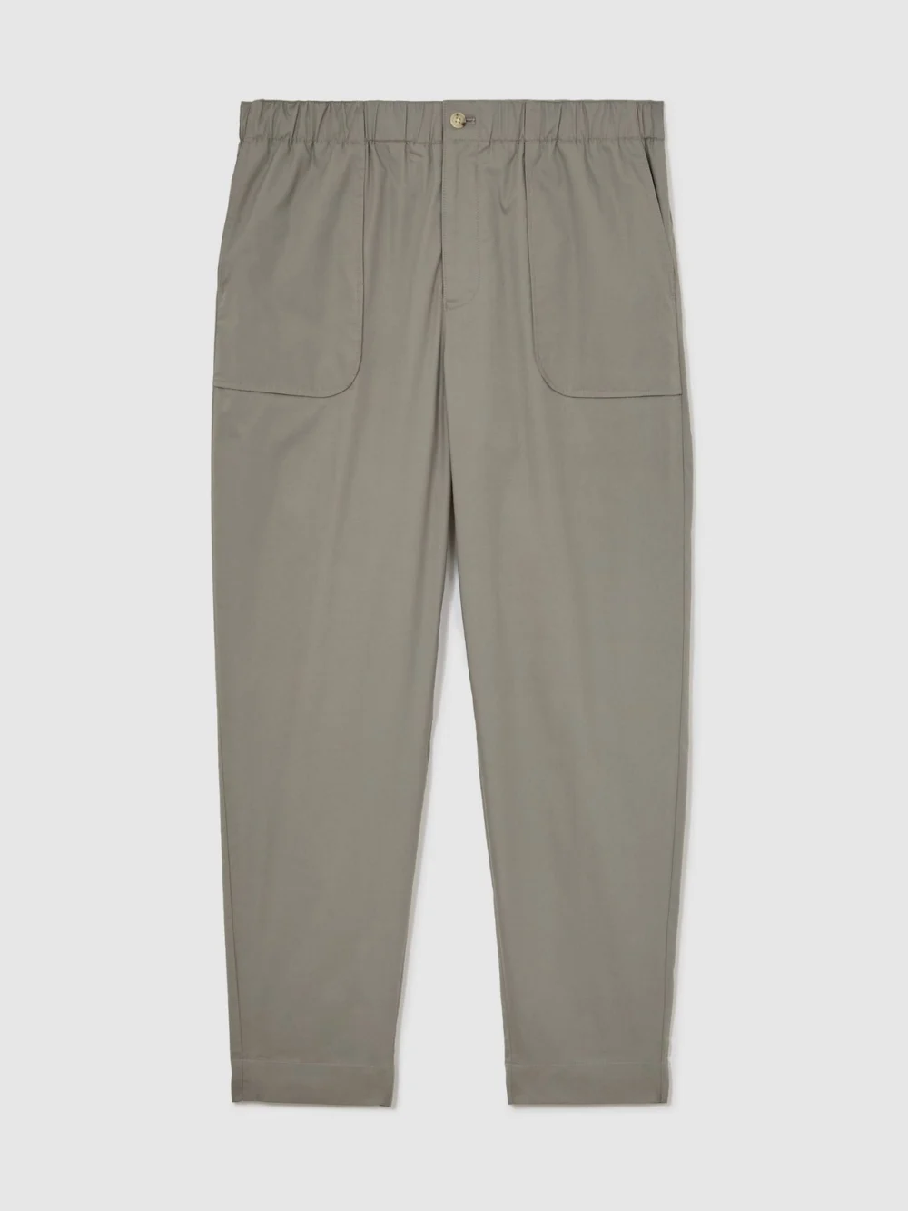 Reiss Sage Green Cotton-blend Lightweight Tapered Trousers, view 2