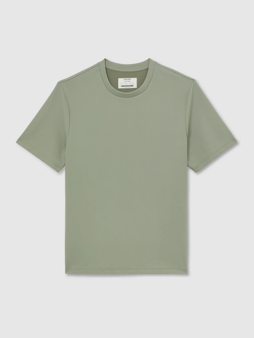 Reiss Sage Green R-flex Stretch-twill Modern-fit T-shirt, view 2