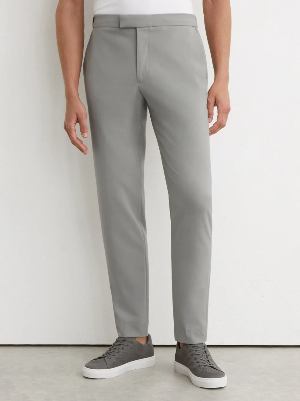 Reiss Sage Green Slim Fit Stretch Slim-fit Drawstring Trousers, view 3