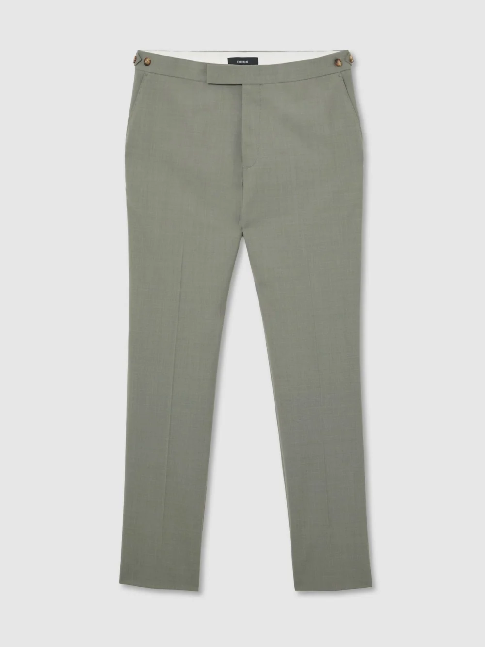 Reiss Sage Green Tailored Fit Wool-blend Side-adjuster Suit Trousers, view 2