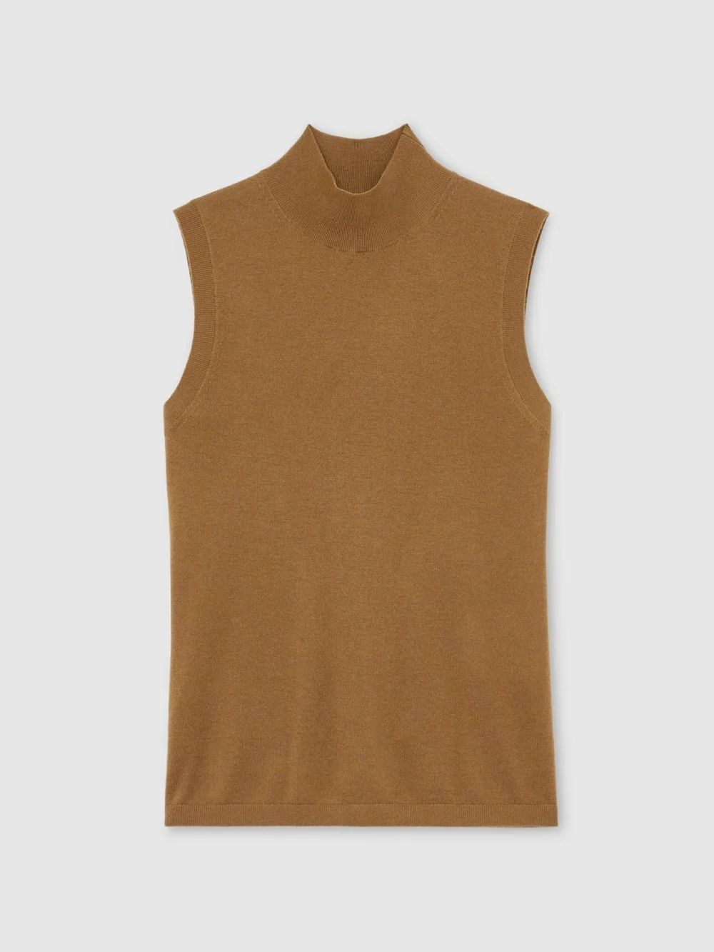 Reiss Sage Green Ultra-soft Merino Wool Funnel-neck Vest, view 2