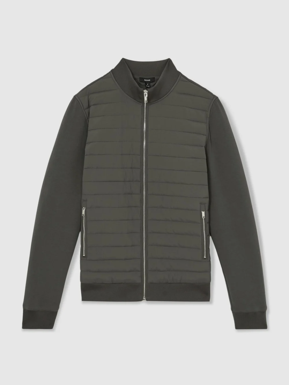 Reiss Sage Hybrid Quilt and Interlock Zip Jacket, view 2