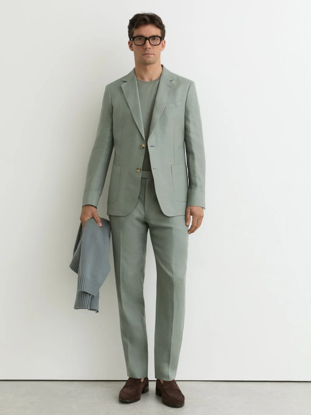 Reiss Sage Tailored Fit Linen-twill Tailored-fit Suit Trousers