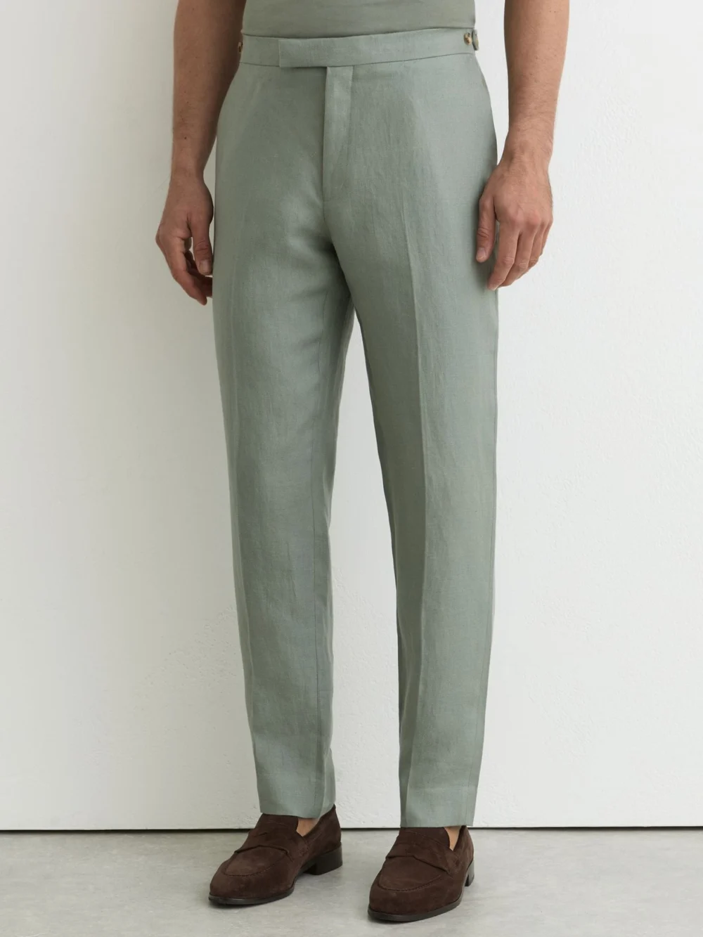 Reiss Sage Tailored Fit Linen-twill Tailored-fit Suit Trousers, view 3