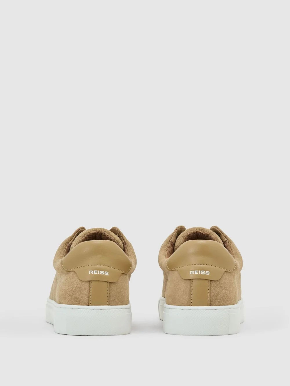 Reiss Sand Suede Slip-on Elasticated Trainers, view 3