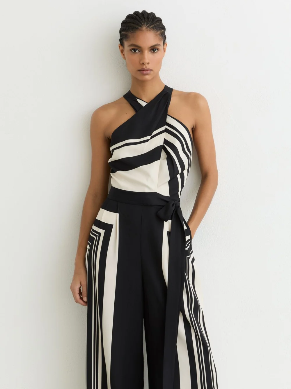 Reiss Scarf-print Belted Wide-leg Jumpsuit, view 4