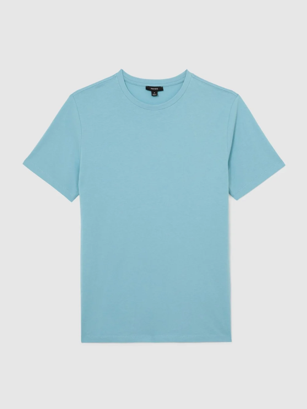 Reiss Sea Blue Cotton Crew-neck Tailored-fit T-shirt, view 2