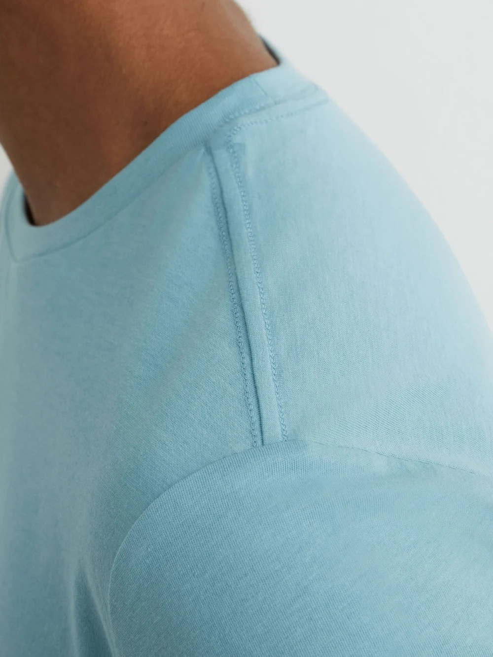 Reiss Sea Blue Cotton Crew-neck Tailored-fit T-shirt, view 4