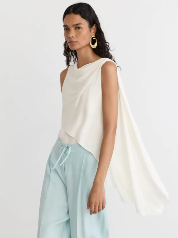 Reiss Silk-blend Draped Sleeveless Top