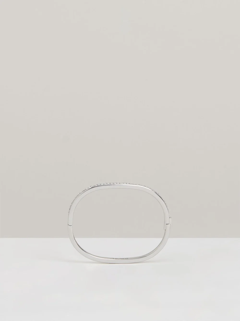 Reiss Silver Hinged Crystal Cuff,, view 4