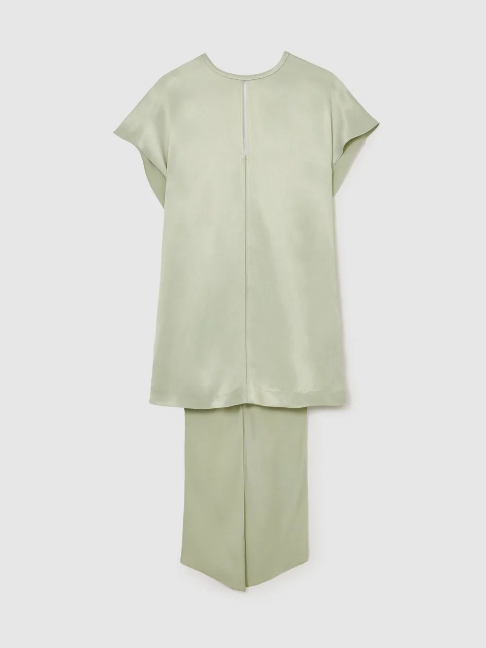 Reiss Silver Satin Cape-detail Mini Dress, view 2