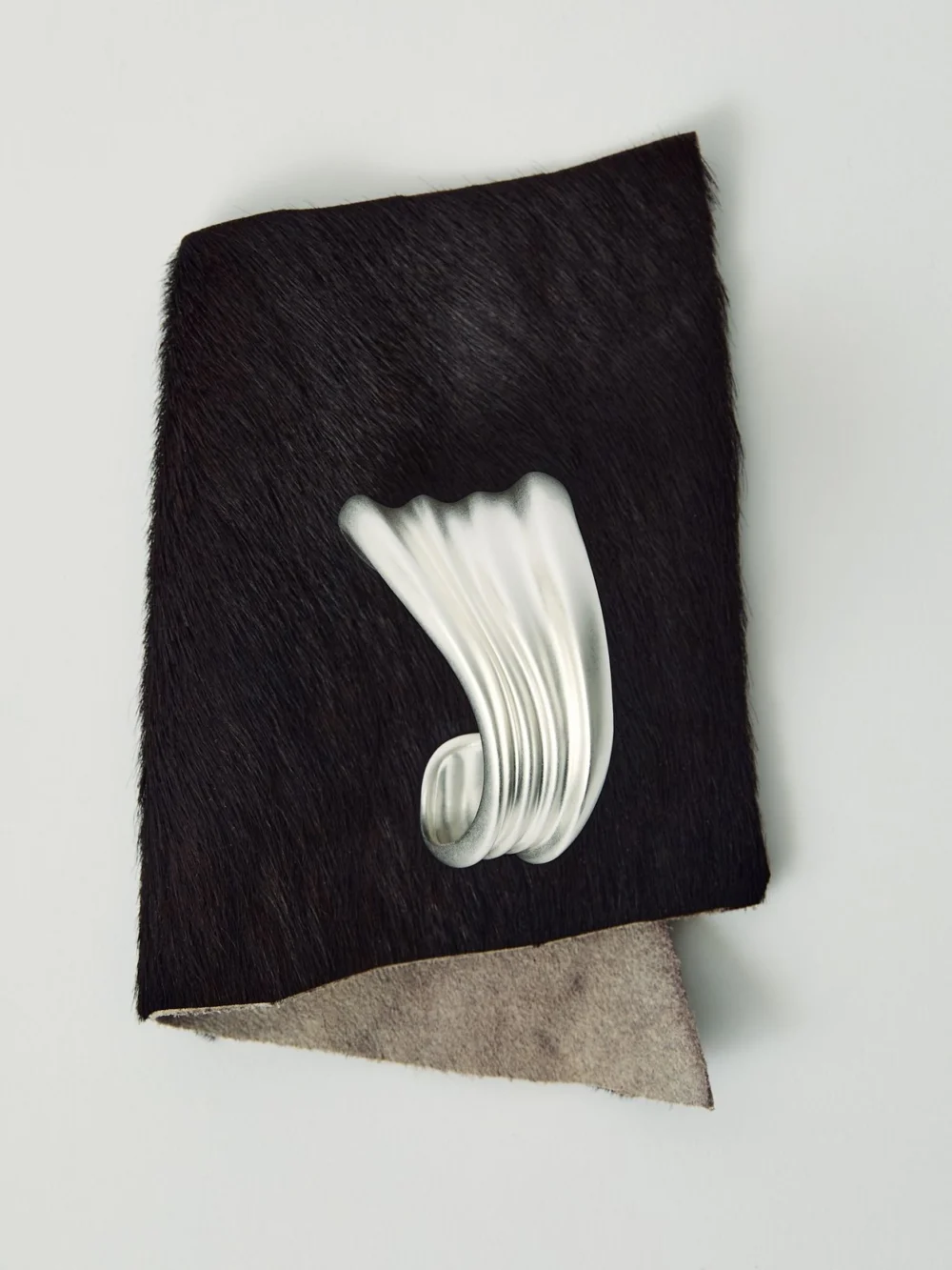 Reiss Silver Tone Fluid Sculpted Cuff,, view 2