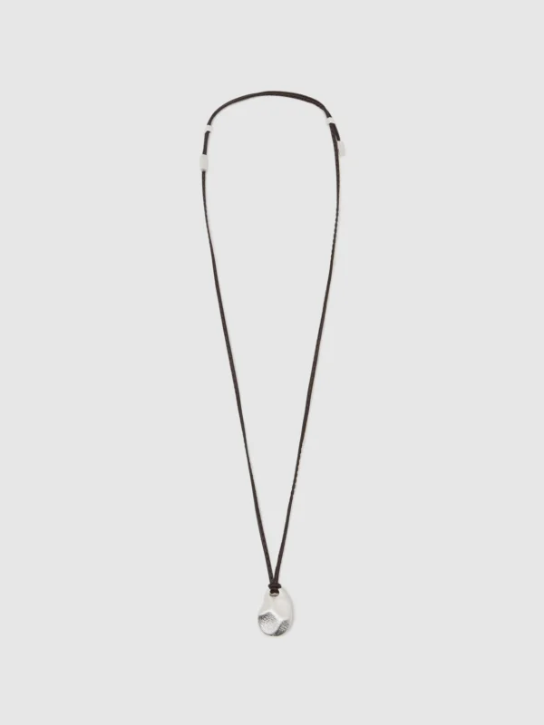 Reiss Silver Tone Small Cord Pendant Necklace,
