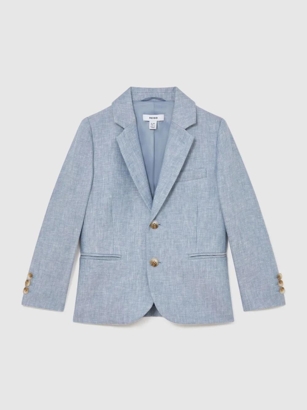 Reiss Soft Blue Atlantic 3-9 yrs Linen Single-breasted Tailored Blazer