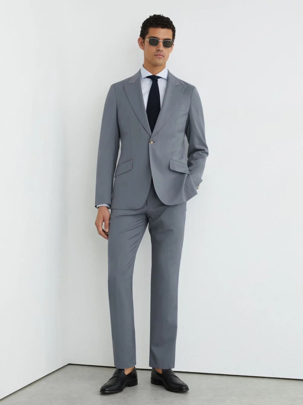 Reiss Soft Blue Classic Fit Virgin Wool Single-breasted Classic-fit Suit Blazer, view 3