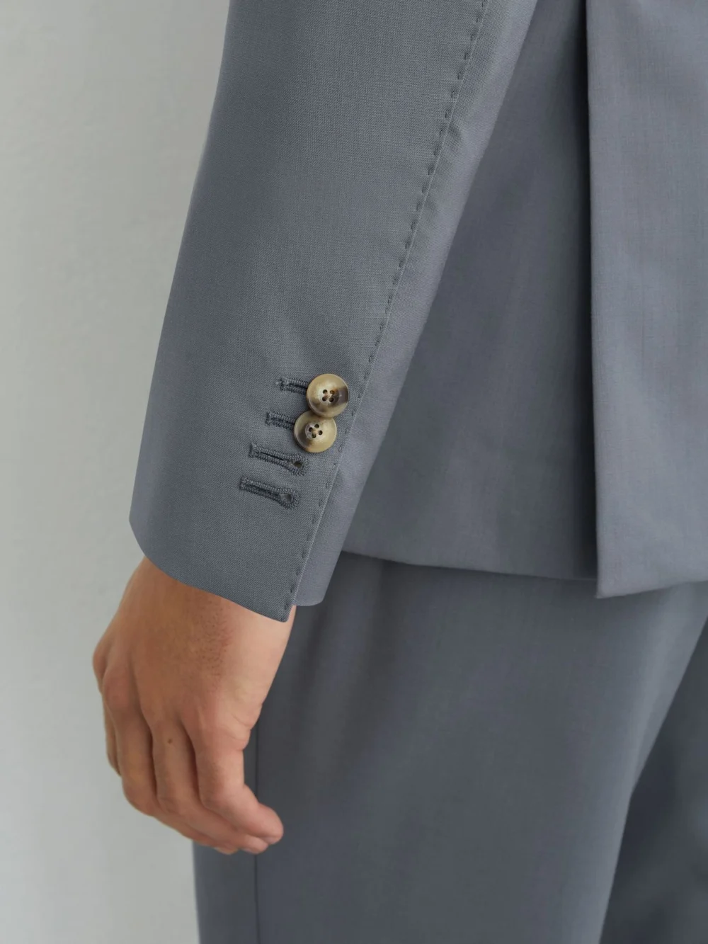 Reiss Soft Blue Classic Fit Virgin Wool Single-breasted Classic-fit Suit Blazer, view 4