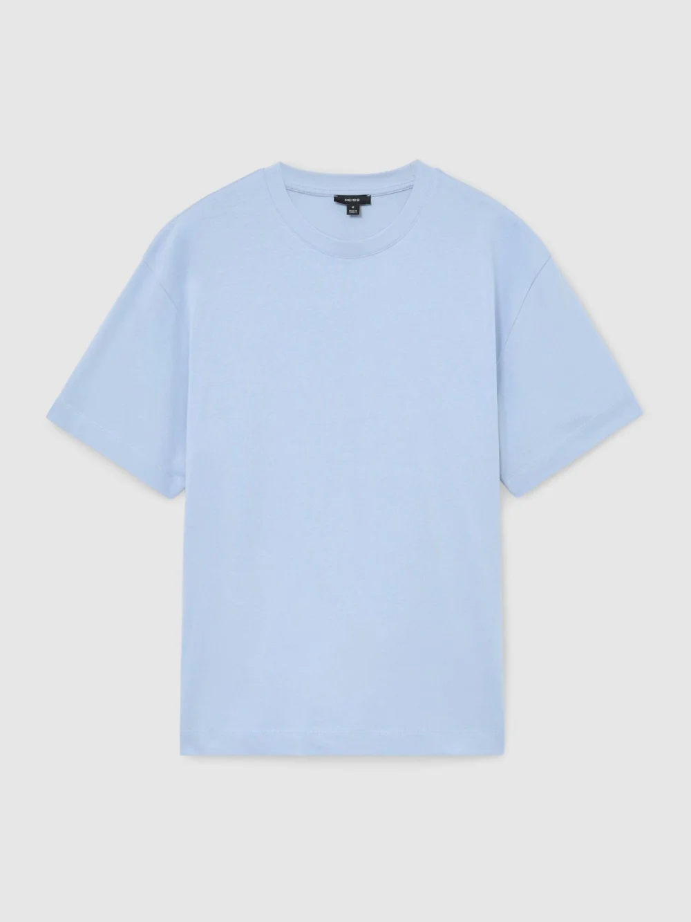 Reiss Soft Blue Cotton Beach-print Relaxed-fit T-shirt, view 2