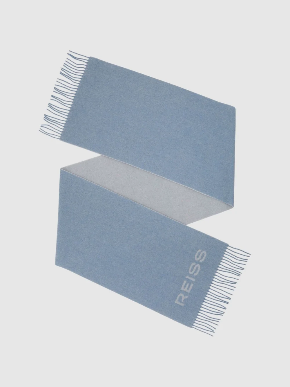 Reiss Soft Blue Picton Wool-cashmere Scarf,