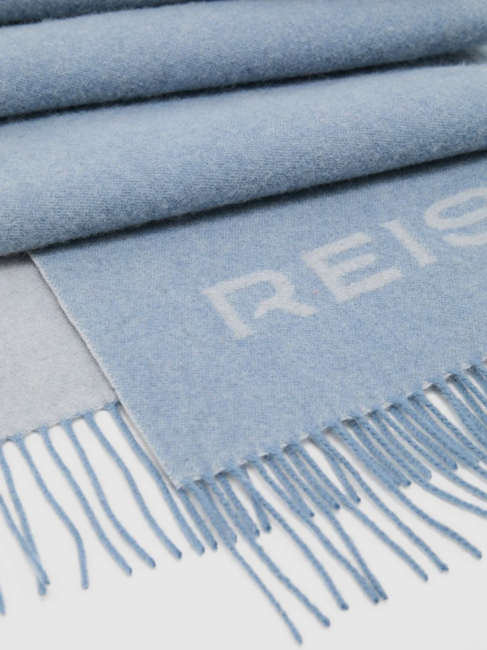 Reiss Soft Blue Picton Wool-cashmere Scarf,, view 4