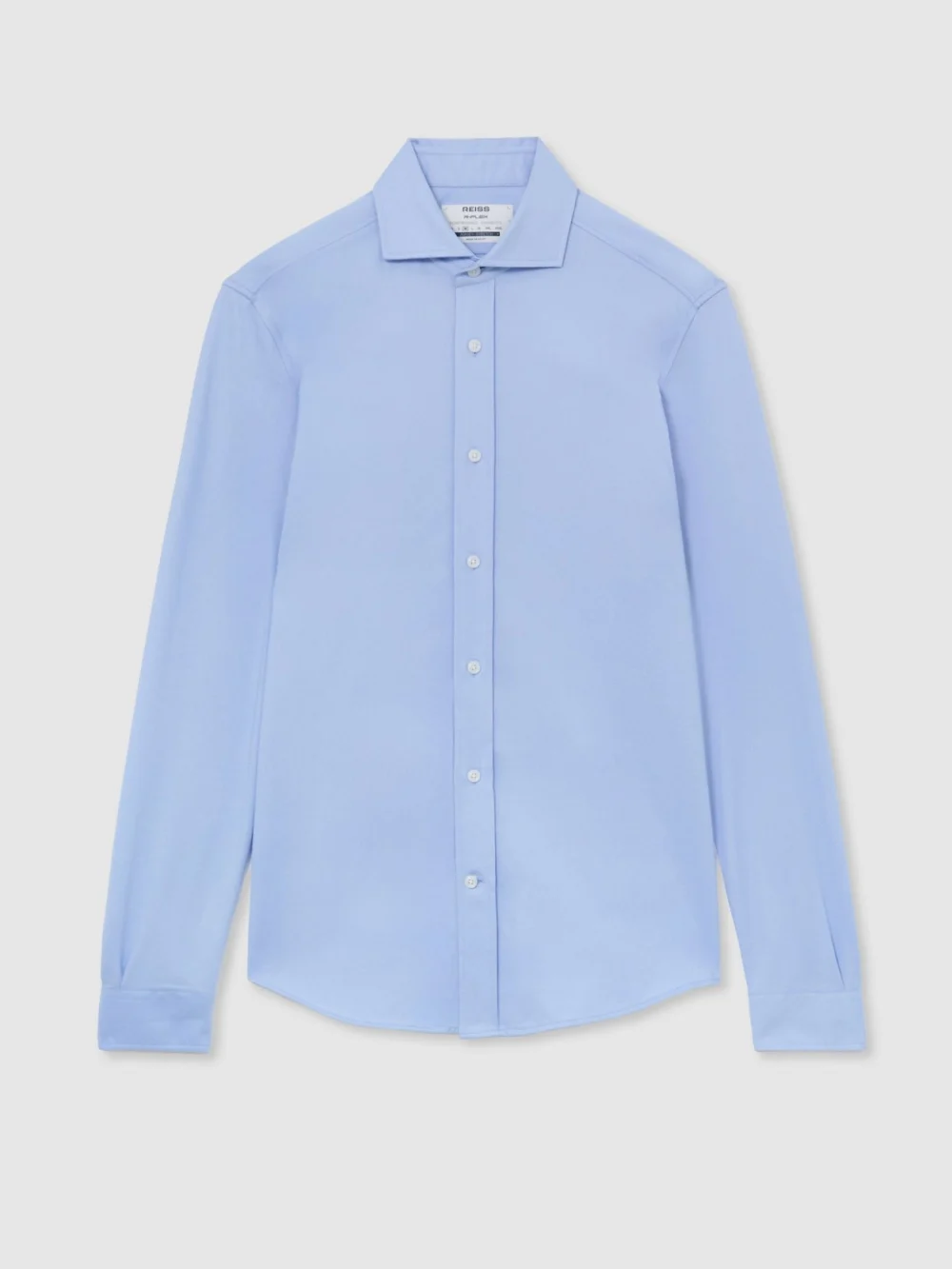 Reiss Soft Blue R-flex Cotton-blend Stretch Jersey Shirt Slim-fit, view 2