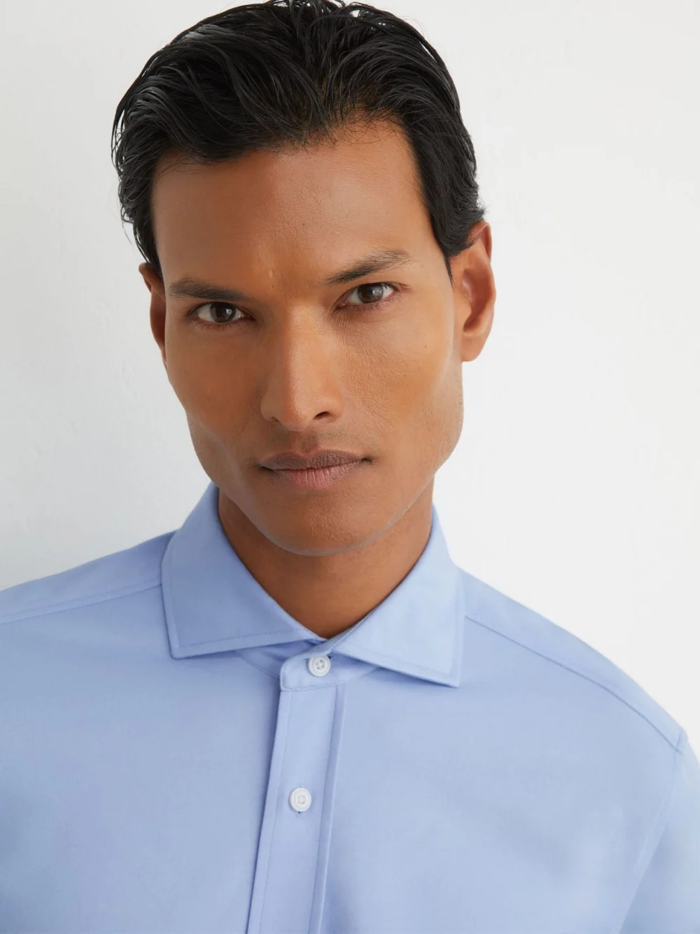 Reiss Soft Blue R-flex Cotton-blend Stretch Jersey Shirt Slim-fit, view 4