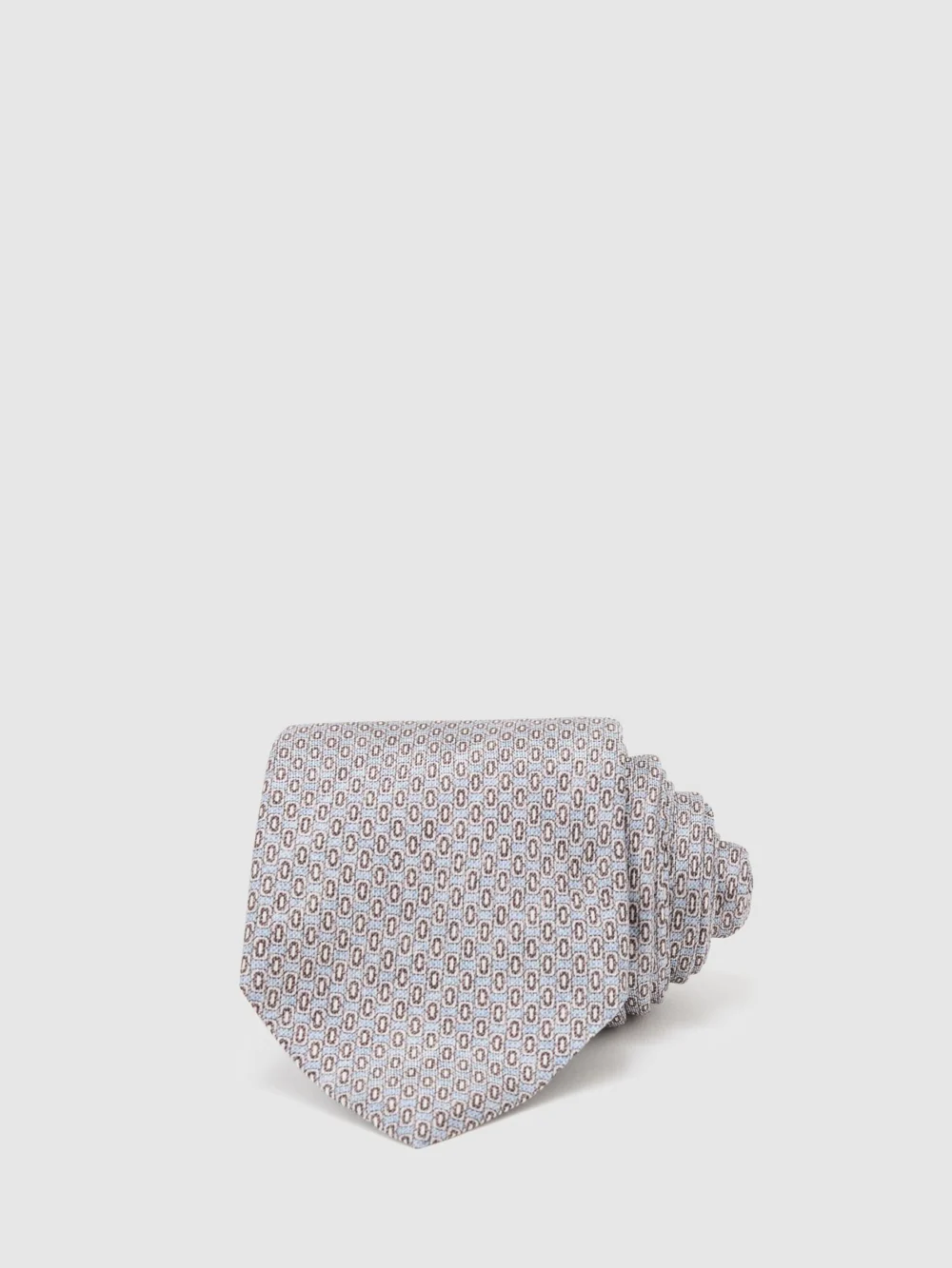Reiss Soft Blue Silk Micro Geometric-print Tie,