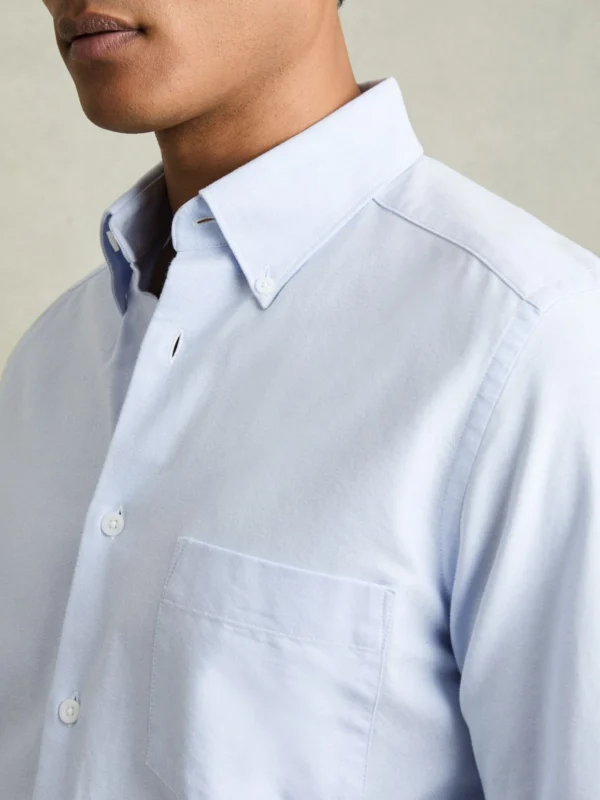 Reiss Soft Blue Wash Button Down Oxford Shirt