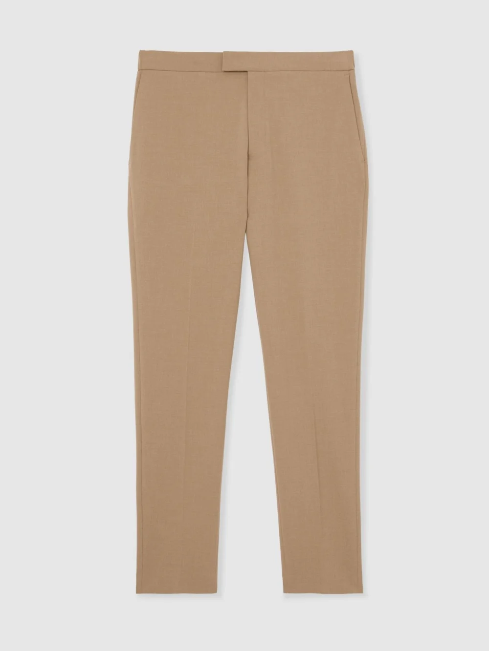 Reiss Soft Camel Brown Slim Fit Stretch Drawstring Trousers, view 2
